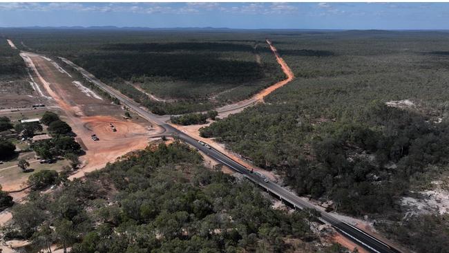 Completed by RoadTek in August 2022, the bridge across Saltwater Creek is now open to motorists and replaces the low-level causeway. Picture: TMR