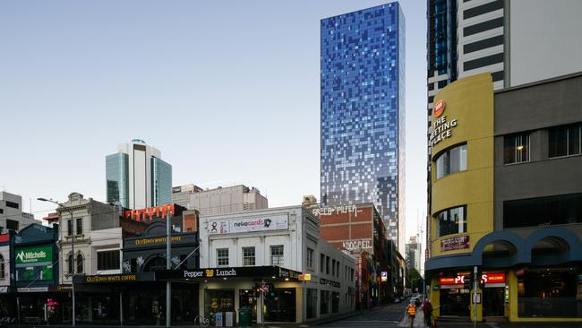 The Novotel and ibis will share public spaces including reception, in Lt Lonsdale St. Pic supplied.