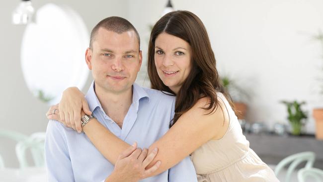 Matthew Trim and wife Olivia during his days as an Adelaide restaurateur.