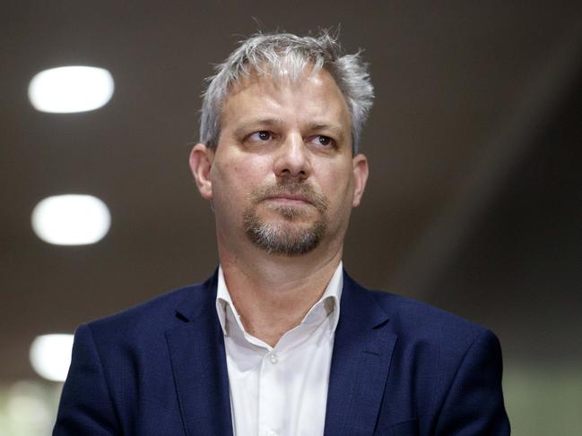 Victoria’s Chief Health Officer Brett Sutton speaking at a press conference on Friday morning. Picture: NCA NewsWire/David Geraghty