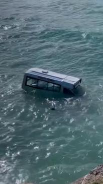 Ice cream truck washed out to sea by powerful tide