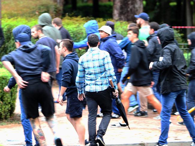 Banned Soccer Fans In Wild Brawl Before A-League Match | Herald Sun