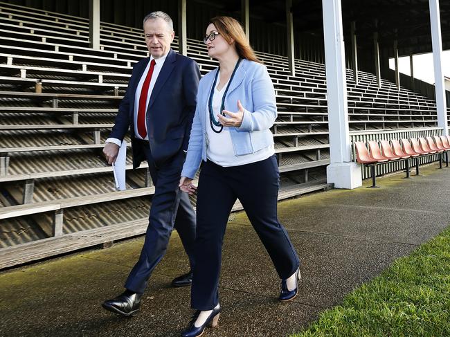 Federal Labor leader Bill Shorten and the Labor Party’s candidate for Braddon, Justine Keay. Picture: CHRIS KIDD