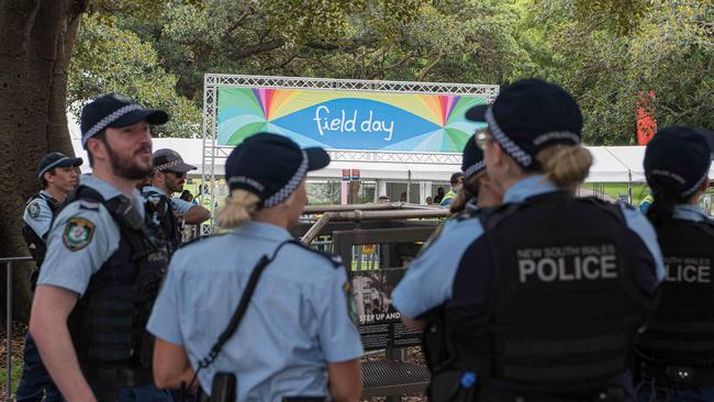 There was a large police presence at the festival. Picture: NCA NewsWire / Flavio Brancaleone