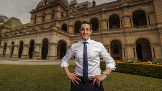 David Crisafulli outside the Queensland Parliament. Photo: Glenn Hunt