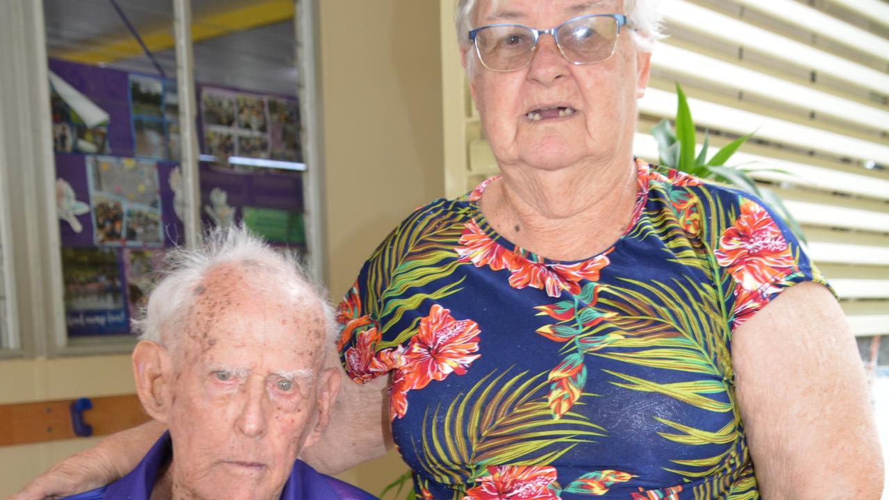 Daintree State School 2024 Centenary Celebration: Keith Osborne, who attended the school in the 1930s and is the oldest living student, pictured with Janice Osborne. Picture: Bronwyn Farr