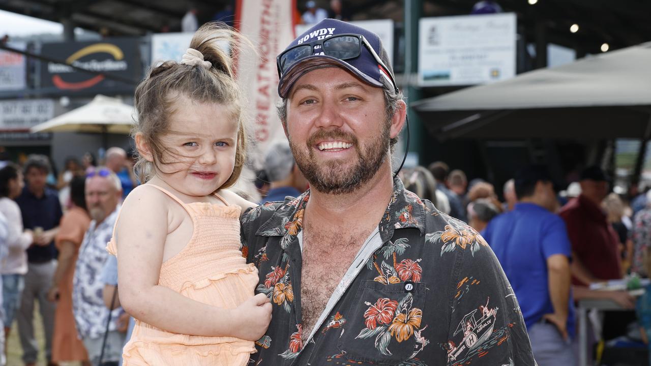 Isla Lavis, 4, and Matt Lavis at the Gordonvale Cup races, held at the Gordonvale Turf Club. Picture: Brendan Radke