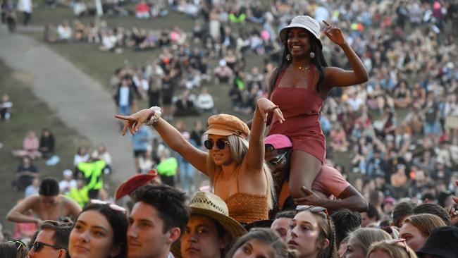 Music fans enjoying themselves at Splendour in the Grass 2019. Picture: Marc Stapelberg