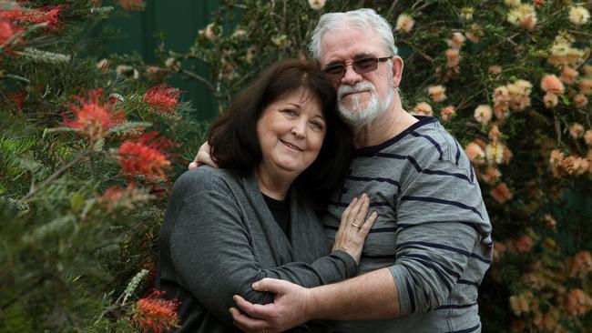 Debra McPherson with husband Ron. The Macquarie Fields resident was nominated for a Pride of Australia award after performing CPR on a young boy who suffered a heart attack at the Botanic Gardens and saving his life. Ron was also on the scene with a defibrillator. Picture: Robert Pozo