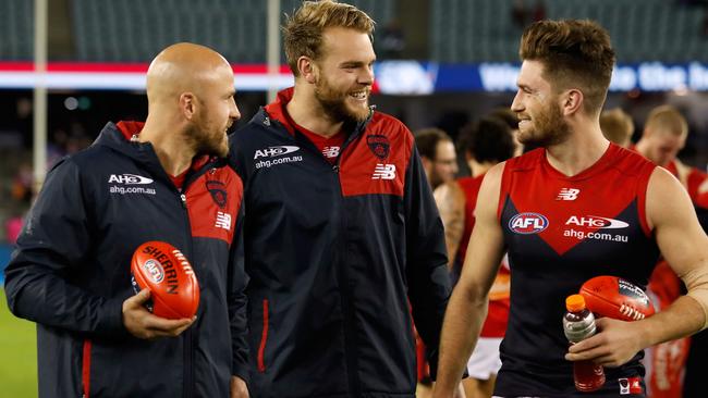 Nathan Jones, Jack Watts and Tom Bugg were all smiles after beating the Bulldogs.