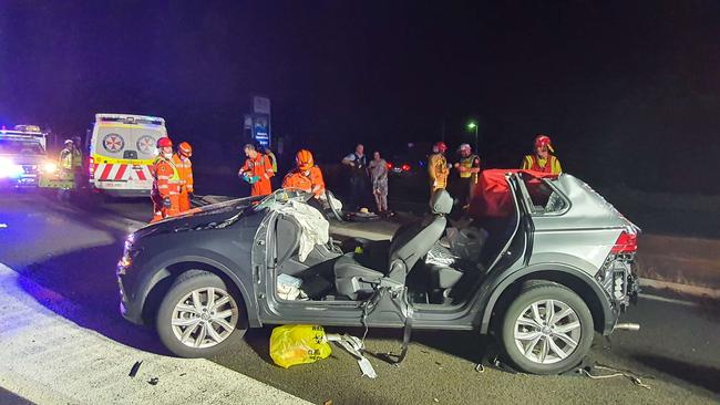 A car and truck collided on the Pacific Highway at Sapphire on Thursday March 11.