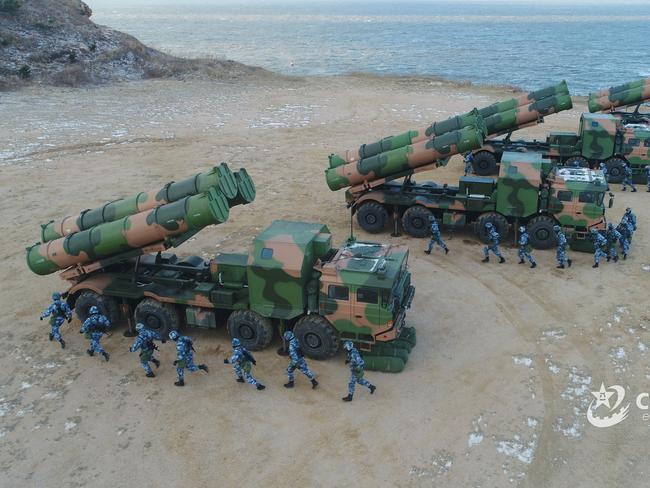 Soldiers assigned to the coastal missile troops with the navy under the PLA Northern Theater Command prepare anti-ship missile systems. (eng.chinamil.com.cn/PLA)