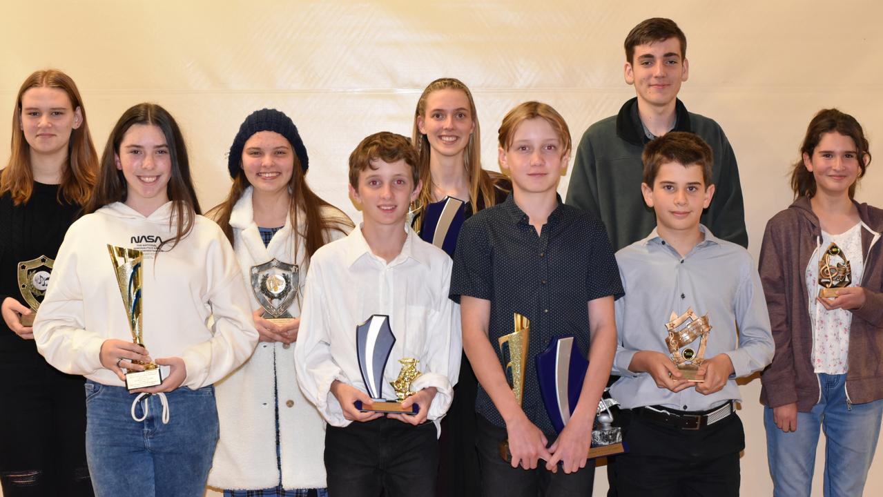 Gympie Eisteddfod 2021 winners: Back row - Lilliana Kendall, Emily Brown, Sarah Thomas, Zac Brauer, Mayyah Heron. Front Row - Lacey Hockey, Alexander Rott, Maximilian Rott, Elijah Heron. Absent were Florence Penny, Phoebe Penny &amp; Kaitlin Collyer. Pictures: Don Thomas