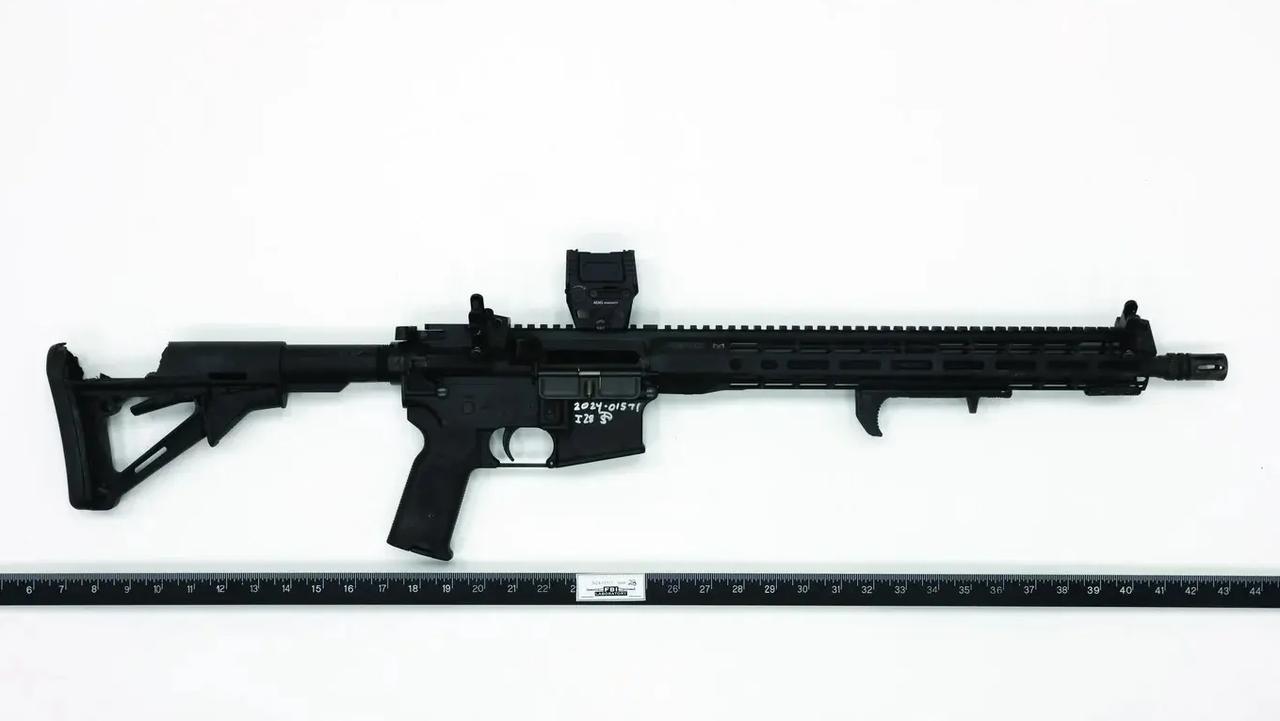 One photo showed the rifle fully assembled and positioned next to a ruler. Picture: FBI