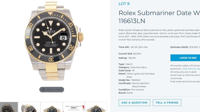 A Rolex in the auction.