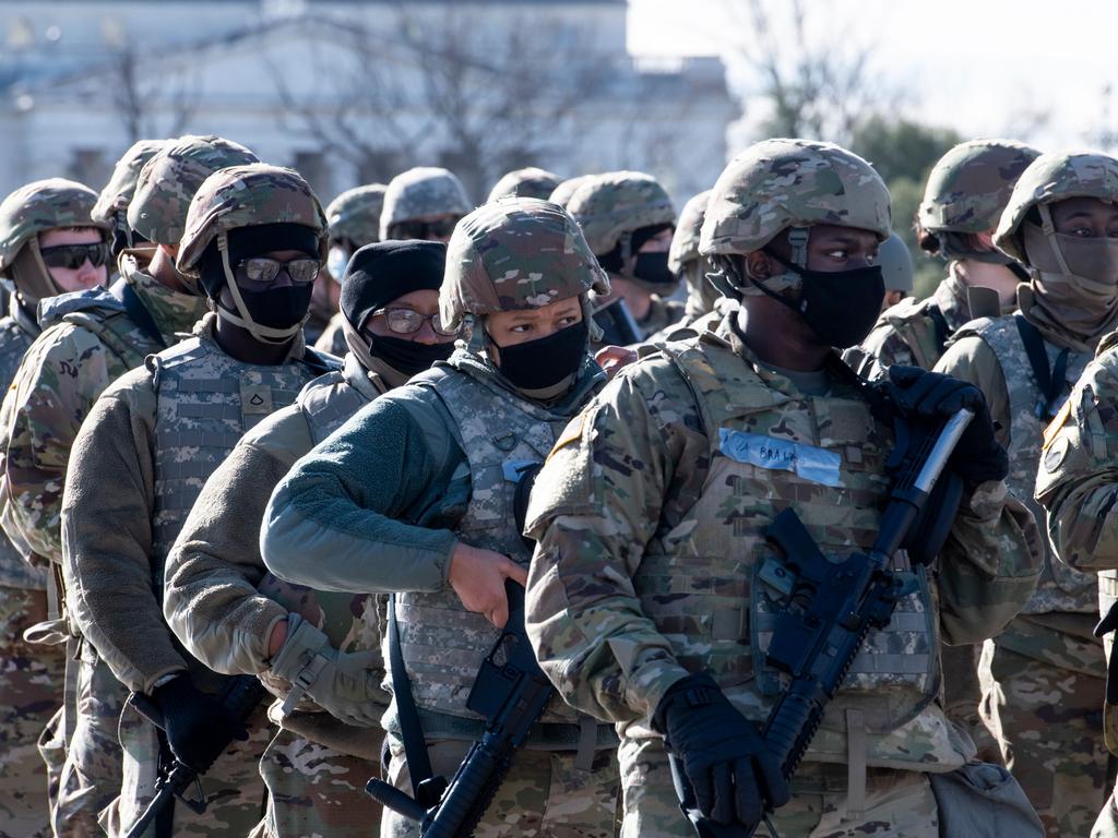 The US National Guard has deployed 25,000 troops to Washington DC ahead of Inauguration Day. Picture: Rod Lamkey/AFP