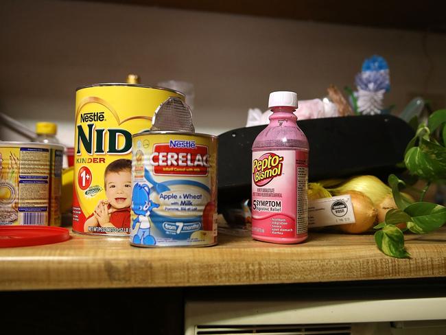 Baby food sits on a kitchen counter inside the home of shooting suspect Syed Farook. Picture: Getty