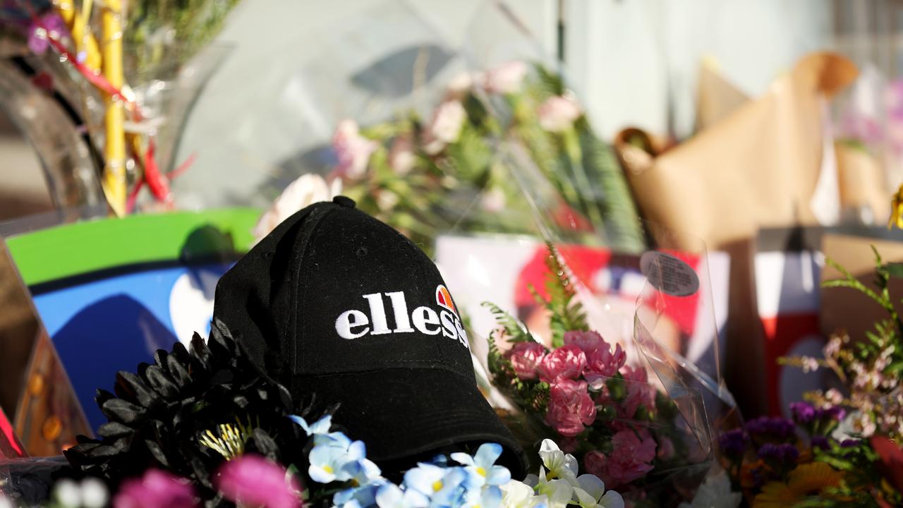 Memorial for the four teenagers killed in a roadside crash. Cnr of Bayswater Rd and Duckworth St. Picture: Alix Sweeney