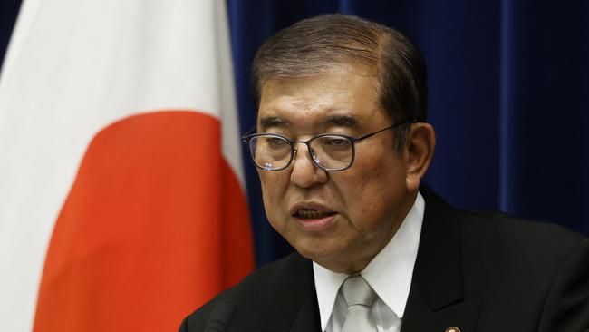Japan Prime Minister Shigeru Ishiba after Monday night’s parliamentary vote. Picture: Getty Images