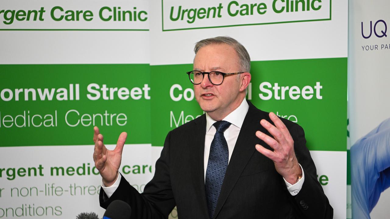 Prime Minister Anthony Albanese visits the Woolloongabba urgent care clinic earlier this month. Picture: Dan Peled/NCA NewsWire