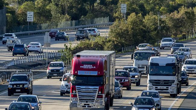 Traffic heading south along the M1 through Helensvale — an M2 would reduce this congestion. Picture: Jerad Williams