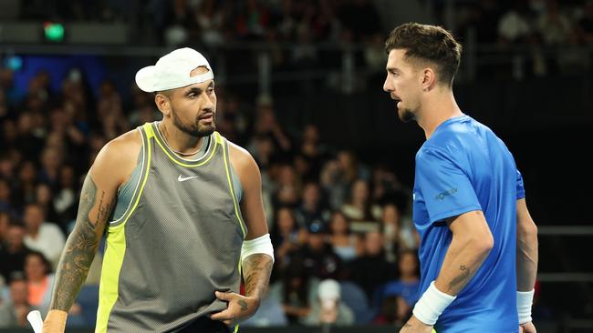 An abdominal injury will prevent Nick Kyrgios from playing his first Davis Cup match in five years. Picture: Cameron Spencer/Getty Images