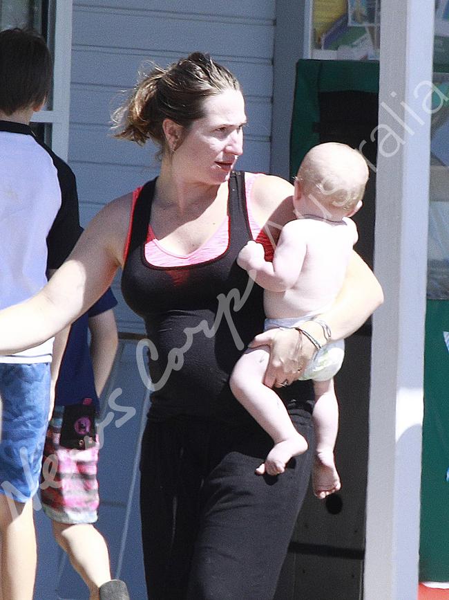 Vikki Campion’s baby bump is clearly visible in the photos.