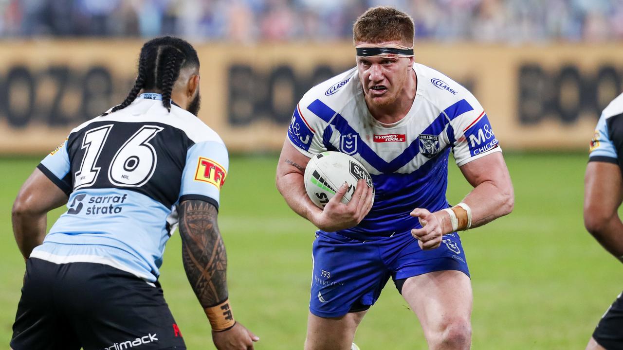 Bulldogs prop Dylan Napa is on the Broncos’ radar. Picture: AAP Image/David Neilson