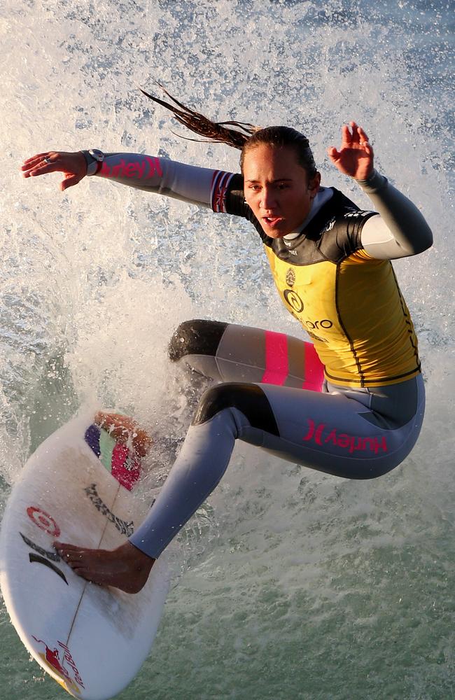 Carissa Moore completing at the 2014 Rip Curl Pro