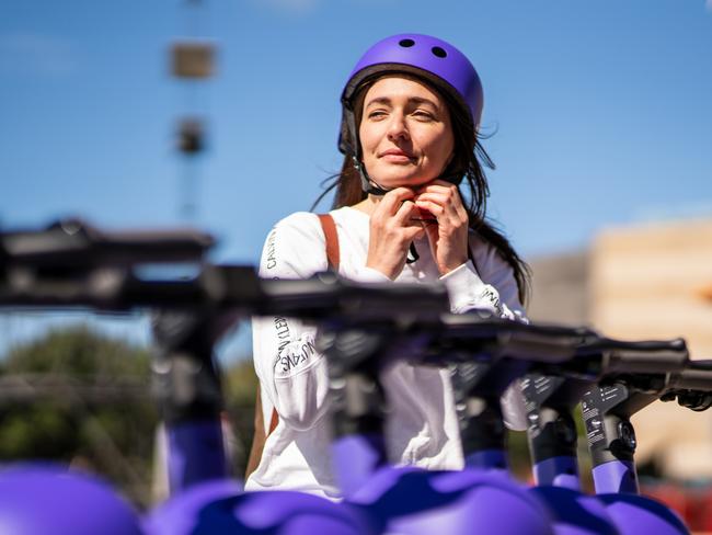 Beam is pursuing an expansion of its purple fleet of e-scooters and e-bikes to Darwin. Picture: Supplied