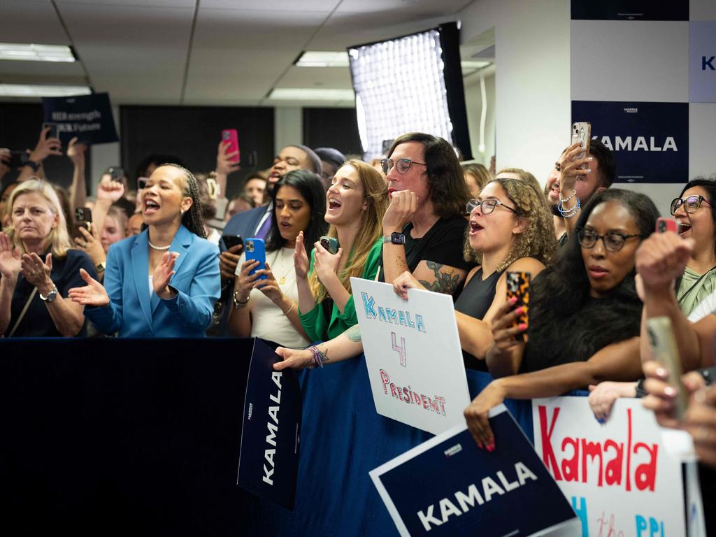 Kamala Harris’ propulsion into presidential hopeful has energised many Americans, particularly young voters. Picture: AFP