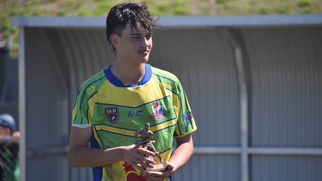 Hunter Harris in the Moranbah Miners v Wanderers U15s RLMD Grand Final at JRL Field 5, September 4, 2021. Picture: Matthew Forrest