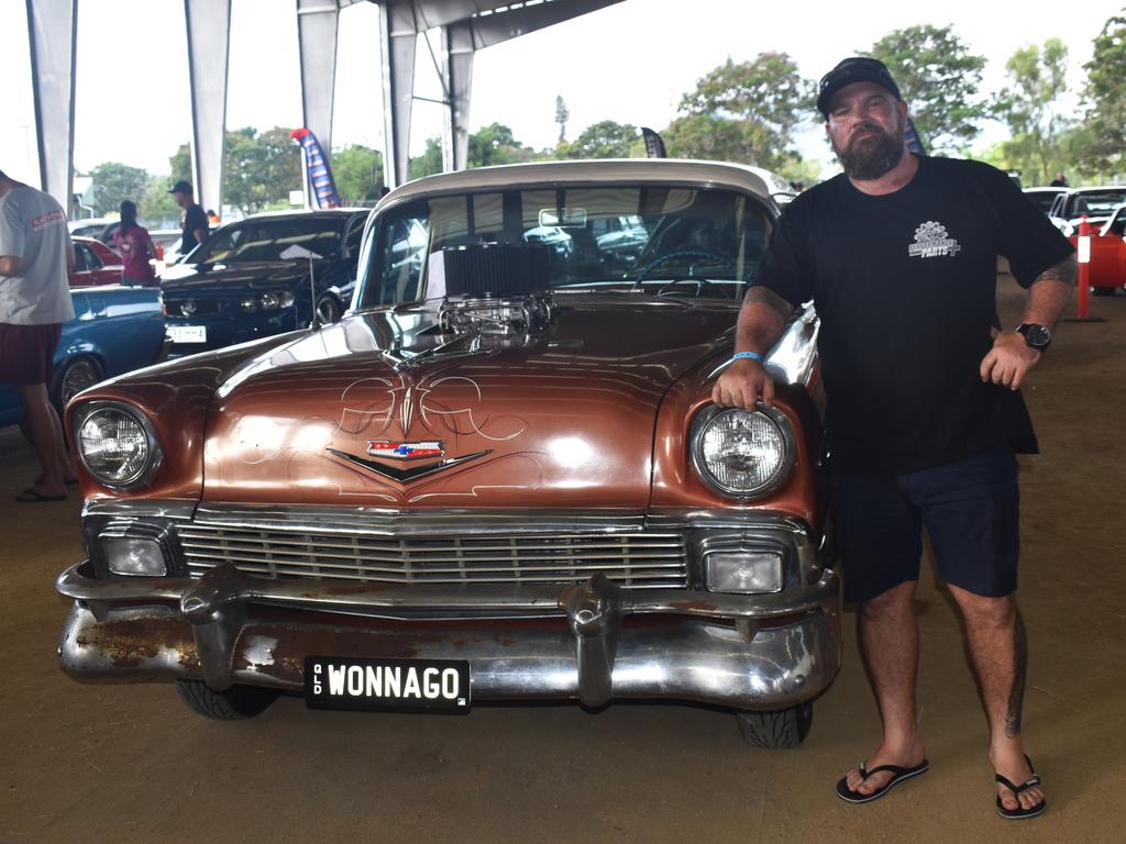 Mackay's Geoff Pacey with his 1956 Chev at scrutineering for Rockynats 04 at the Rockhampton Showgrounds on March 28, 2024.