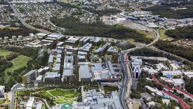 Artist impression of the Gold Coast Health and Knowledge precinct masterplan. Photo: State Government