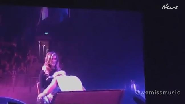 Delta Goodrem gets a lap dance in a Sydney nightclub 