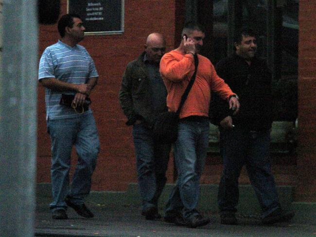 Pasquale Barbaro, Saverio Zirilli, Severino Scarponi and Domenico Barbaro pictured in Carlton after a visit to Brunetti’s cafe. Picture: Australian Federal Police