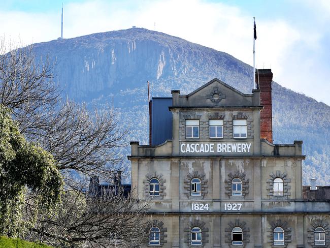 The Cascade Brewery with kunanyi/Mt Wellington in the background. Picture: PATRICK GEE