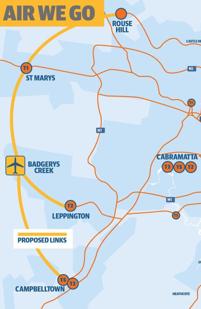 A map of the proposed rail links.