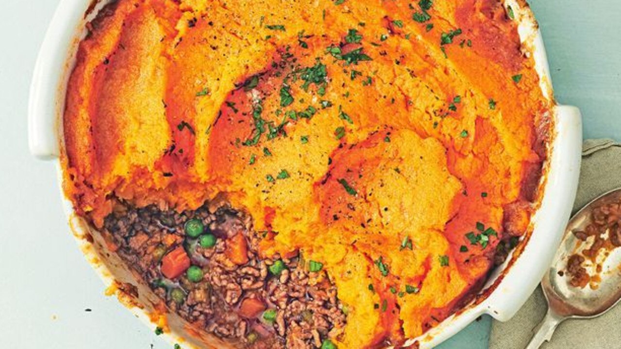 Carrot mash is the star of this dish.