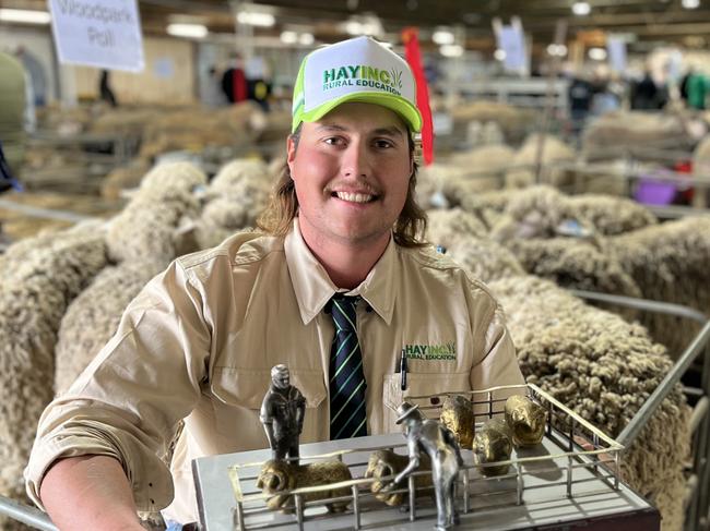 Jackson Brinin from Condobolin, NSW, won the junior judging at the Hay Sheep Show at Hay, NSW, over the weekend and also gained the encouragement award after graduating from Hay Inc.