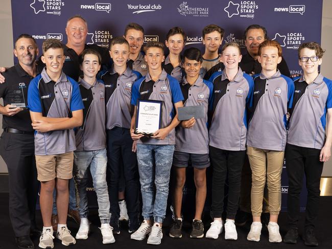 The Rouse Hill Rams under-14 football team took out the Young Sporting Spirit Team award. Picture: Matthew Vasilescu