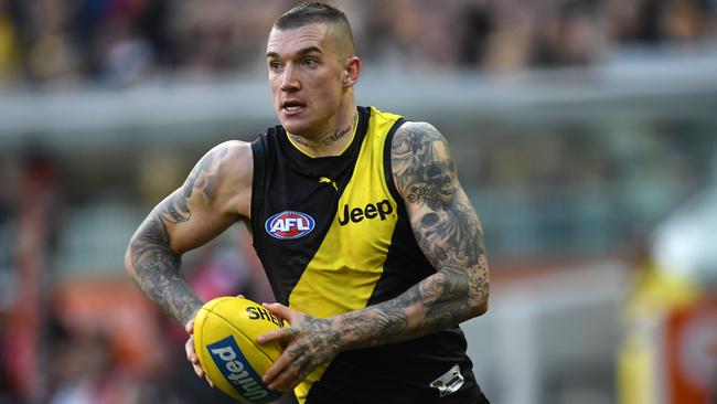 Richmond coach Damien Hardwick has been able to find a weakness in Dustin Martin’s game. Picture: AAP Images