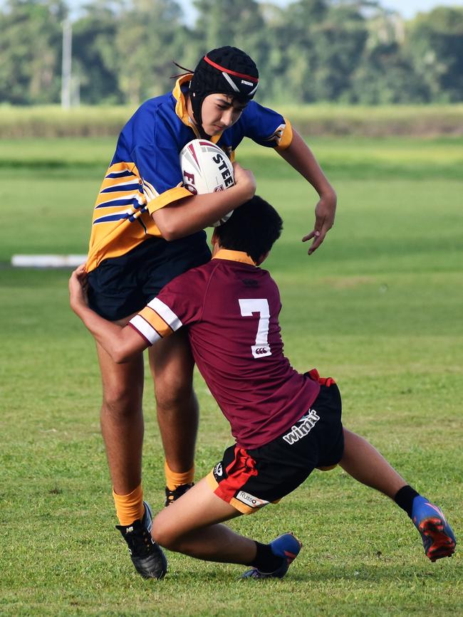 Patrick Galletly, Gilroy. Photographs from the Will Murdoch Perpetual Shield. The annual U14 rugby league competition, in its second year, involved Gilroy Santa Maria College, Ingham State High School and St Teresa's Catholic College Abergowrie. Picture: Cameron Bates