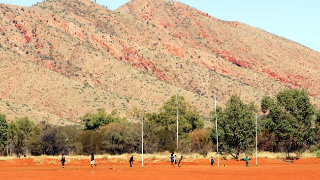 Children football in the remote community of Kaltukatjara (Docker River), were Congress have assumed operation of the Health Centre.