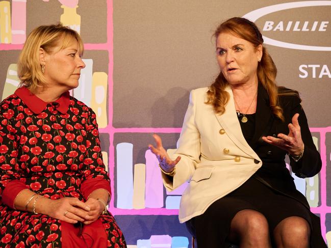 Duchess Sarah Ferguson and co-author Marguerite Kaye at the launch of Her Heart For a Compass at the Henley Literary Festival in London. Picture: Scarlet Page/Henley Literary Festival