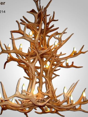 A large antler chandelier similar to the one owned by Ms Upton Baker