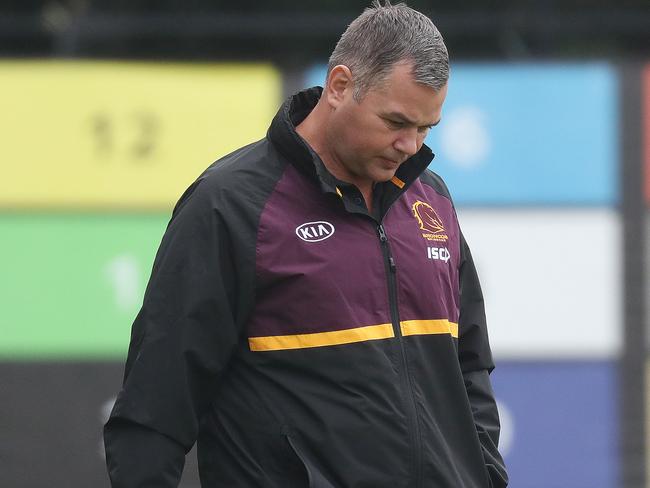 Anthony Seibold at Broncos training at Red Hill . Pic Annette Dew