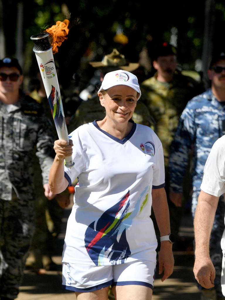 Legacy Centenary Torch Relay and community day at Jezzine Barracks. Torch bearer Jenny Hill. Picture: Evan Morgan