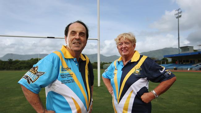 Long-serving Cairns and District Rugby League treasurer Martin Hurst has passed away. Hurst pictured with CDRL secretary Pat Bailey in 2015, ahead of the NRL preseason match between the North Queensland Cowboys and Gold Coast Titans. Picture: Brendan Radke.