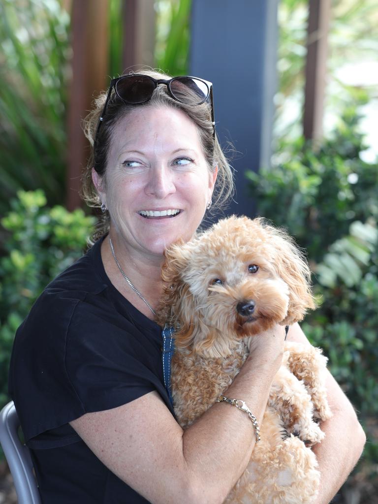 Fiona Aston and fur baby Cavoodle Lulu from Mermaid Beach Picture Glenn Hampson